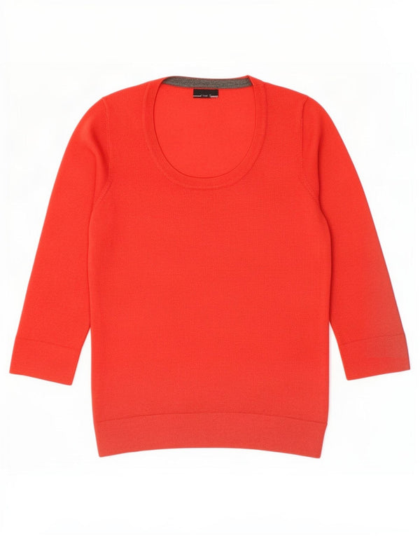 Hobbs Pull à manches 3/4 et col bateau pour femme UK 12 en laine rouge moyen