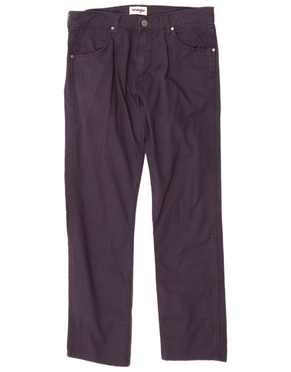 Wrangler Pantalon décontracté droit Greensboro pour homme W32 L30 Bleu marine en coton
