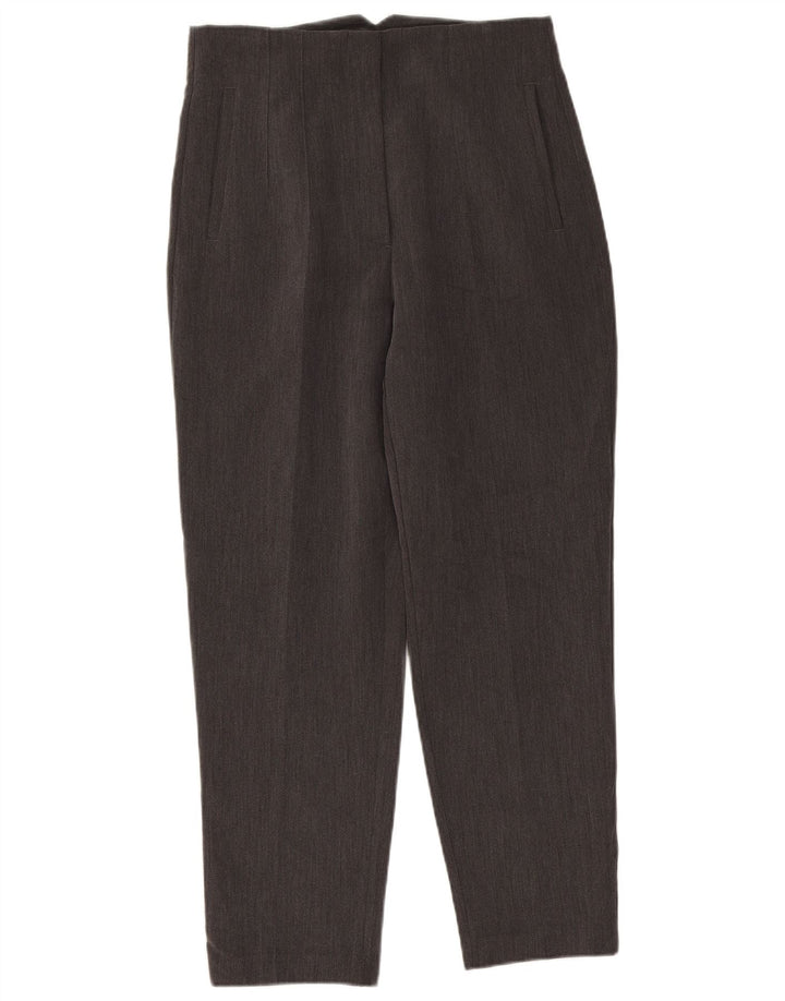 Zara Pantalon de Costume Taille Haute Femme Large W30 L26 Gris Polyester