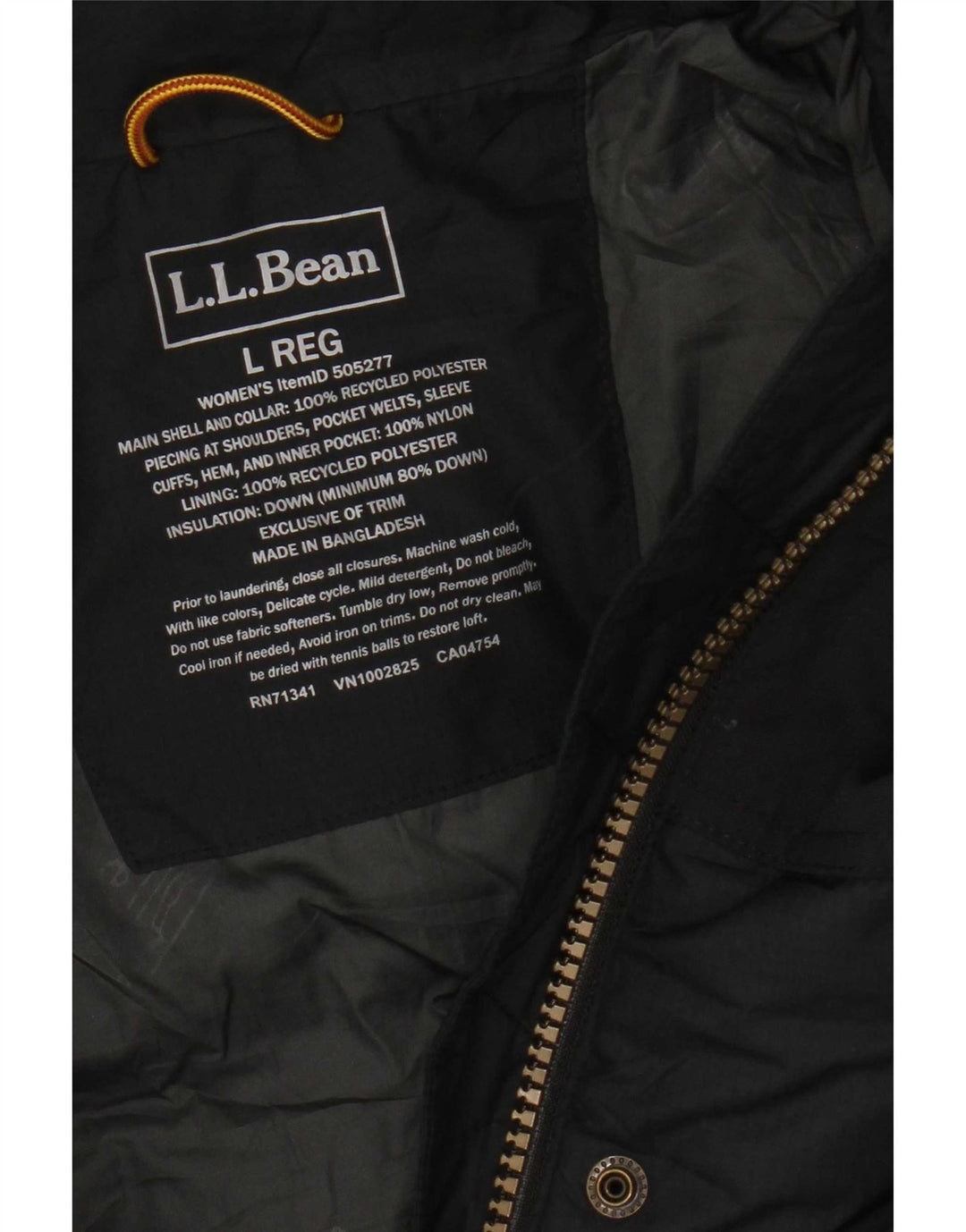 L.L.Bean Veste matelassée à capuche pour femme UK 16 Large Gris Polyester