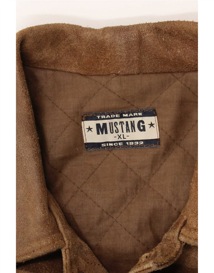 Mustang Veste en cuir bomber pour homme UK 42 XL Marron