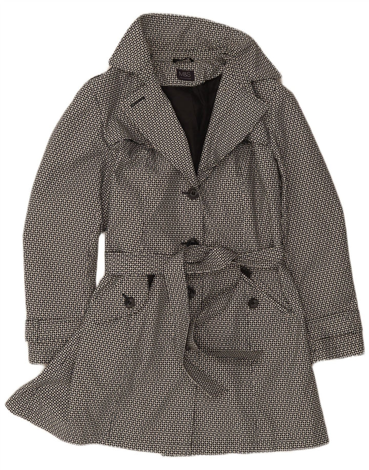 Marks & Spencer Trench-Coat Femme UK 18 XL Noir Géométrique Polyester
