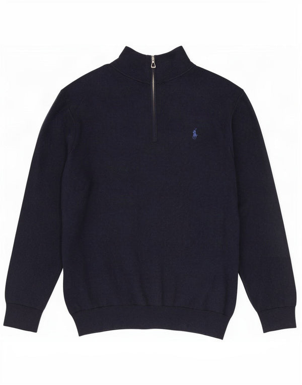 Polo Ralph Lauren Pull à col zippé pour homme XL Bleu marine Coton