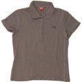 PUMA Polo Femme UK 14 Gris Moyen Coton