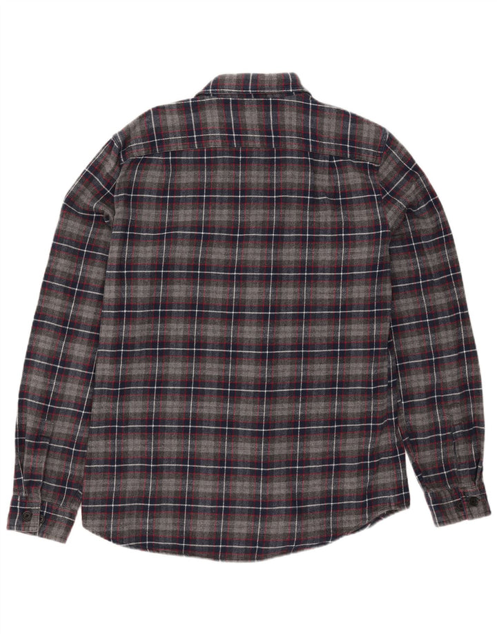 BENETTON Chemise Flanelle Homme Gris Moyen Carreaux
