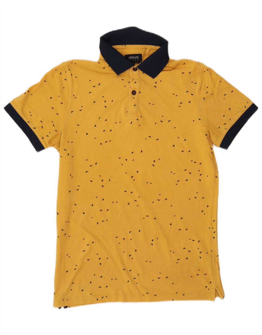 ARMANI JEANS Polo à Motif Abstrait Homme Jaune Moyen Colourblock