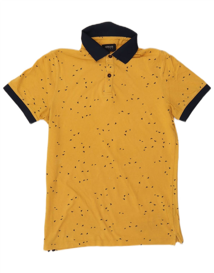 ARMANI JEANS Polo à Motif Abstrait Homme Jaune Moyen Colourblock