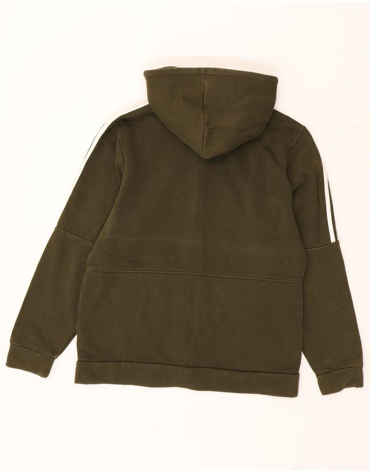 Adidas Pull à capuche zippé pour homme en coton kaki moyen