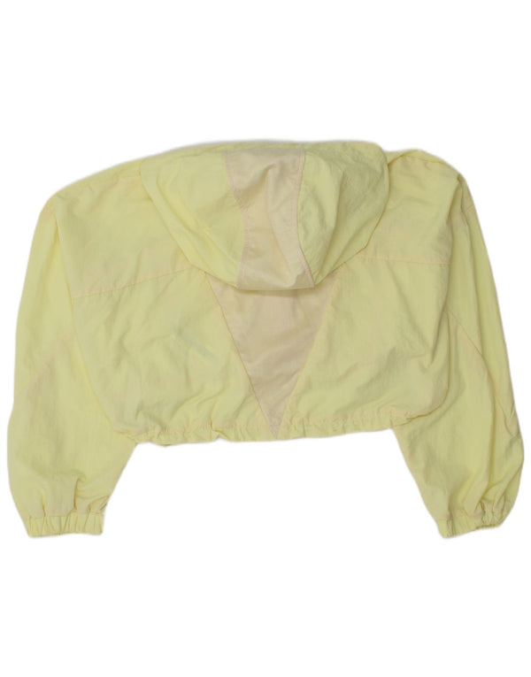Zara Veste coupe-vent surdimensionnée à capuche pour femme UK 16 Large Jaune