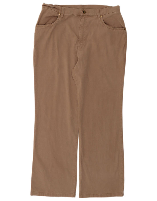 Marks & Spencer Pantalon droit décontracté pour femme UK 16 Large W36 L28 Marron