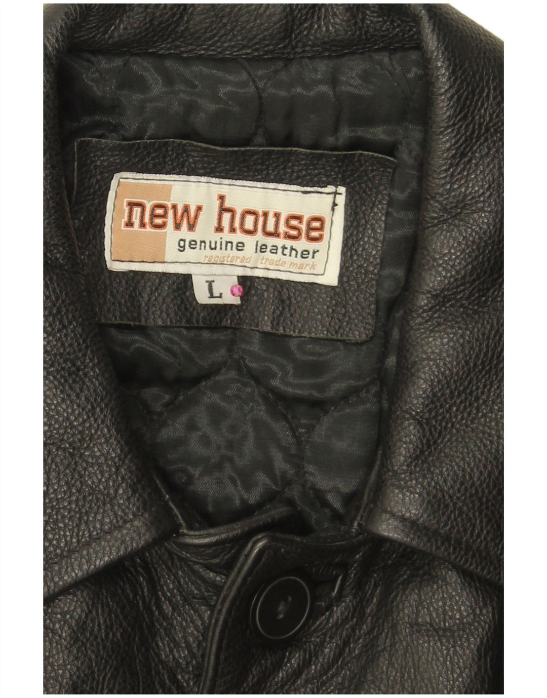 veste en cuir homme vintage UK 40 Grand cuir noir