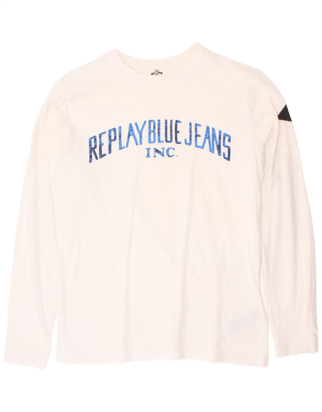Replay Haut Graphique Garçon Manches Longues 15-16 ans Blanc Coton