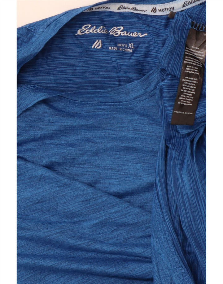 EDDIE BAUER T-Shirt Homme Top XL Bleu Moucheté Polyester