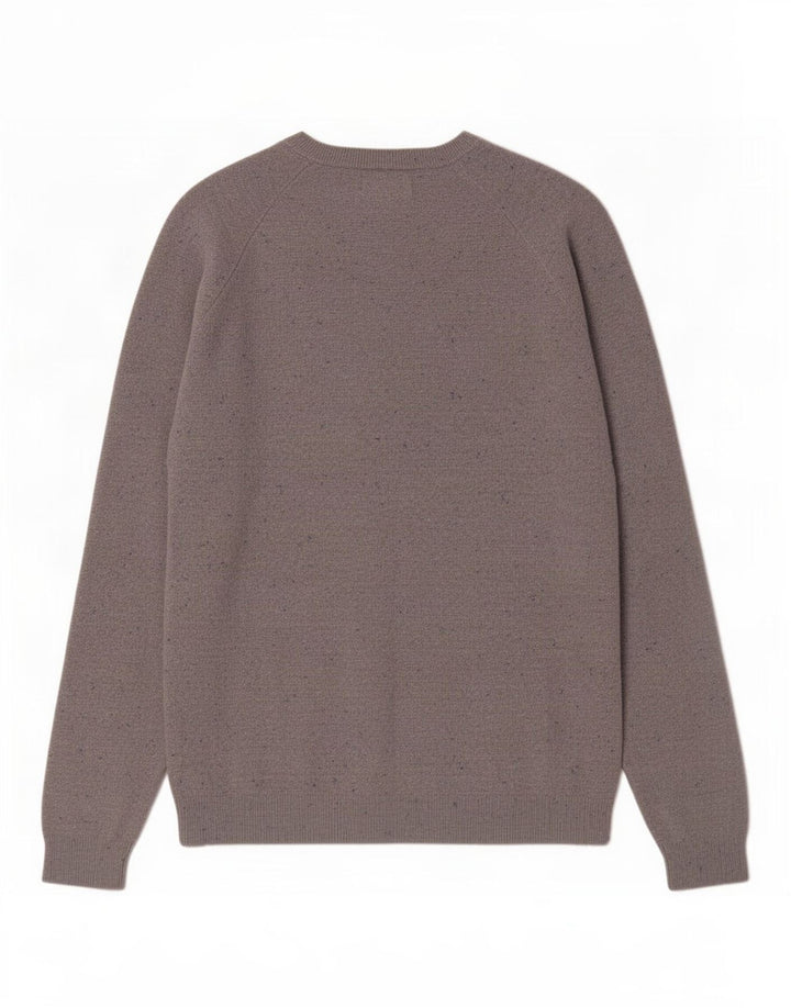 Zara Pull Col Bateau Homme Gris Moyen Moucheté Coton