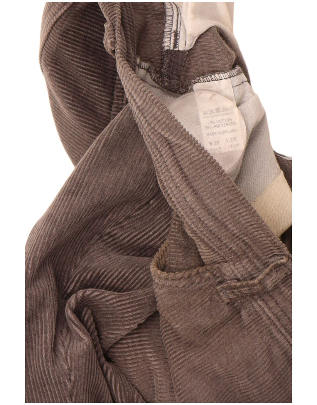 Farah Pantalon droit en velours côtelé pour homme W38 L29 Gris Coton