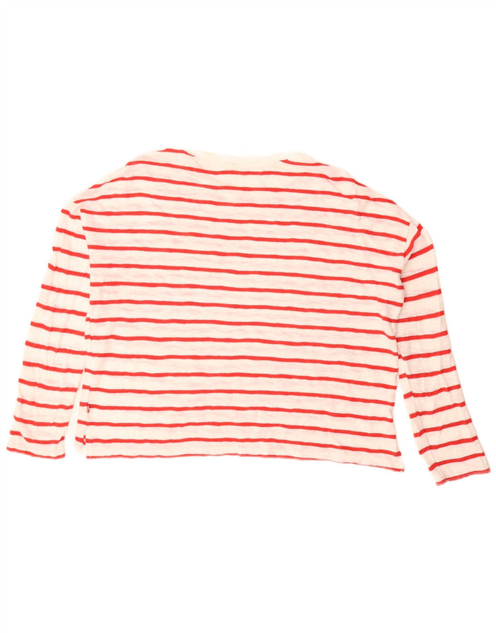 Levi's Haut oversize à manches longues pour femme UK 10 Small Blanc rayé