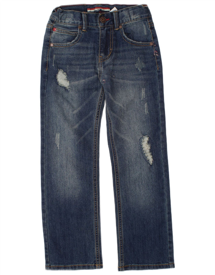 TOMMY HILFIGER Jean droit effet vieilli pour garçon 5-6 ans W24 L20 Bleu