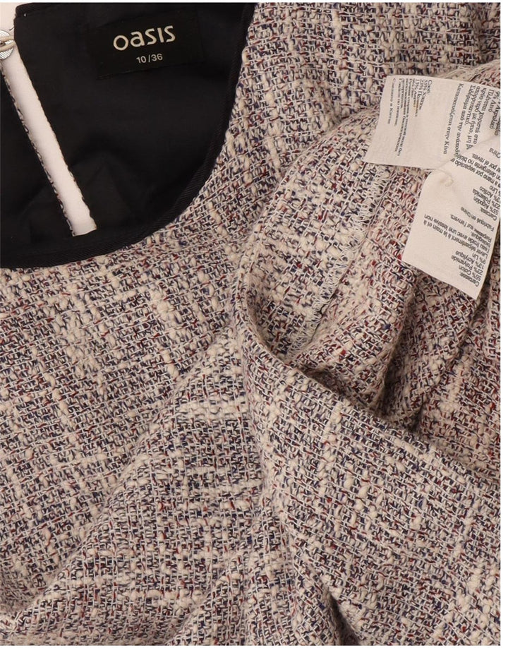 Oasis Chemisier Femme UK 10 Petit Gris Coton