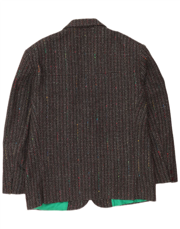 Luck in Luck Veste Blazer 3 Boutons pour Homme UK 42 XL Laine Grise Mouchetée
