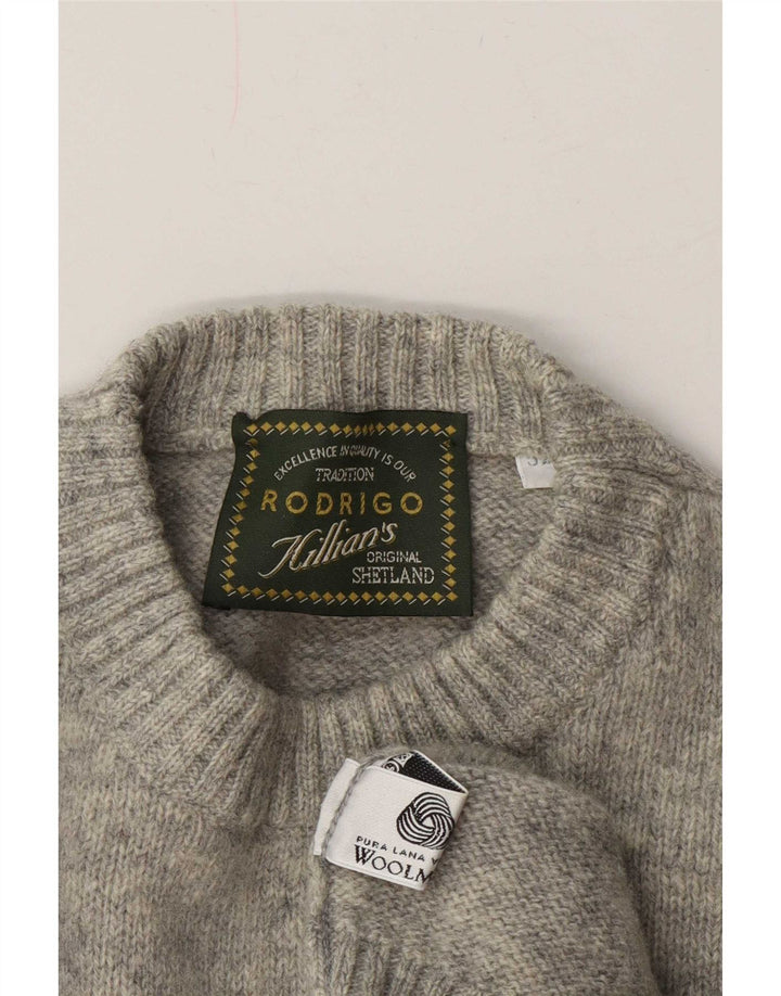 Rodrigo Pull à col rond pour homme IT 52 en laine grise