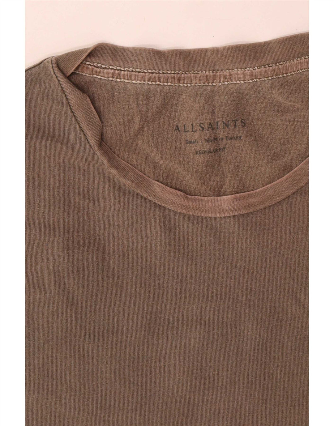 All Saints T-Shirt Regular Fit Homme Petit Marron Coton