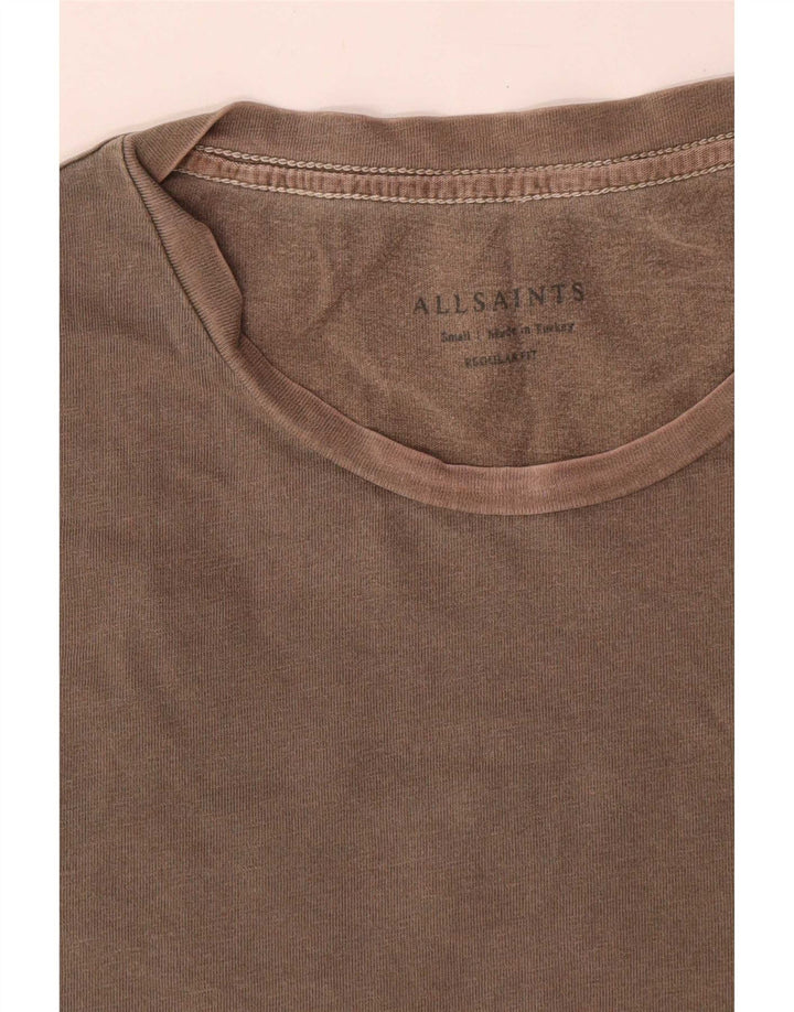 All Saints T-Shirt Regular Fit Homme Petit Marron Coton