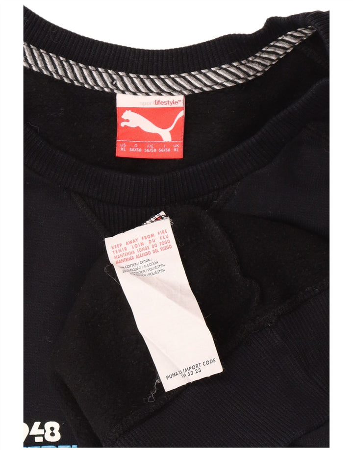 PUMA Sweat-shirt graphique pour homme XL Noir Coton