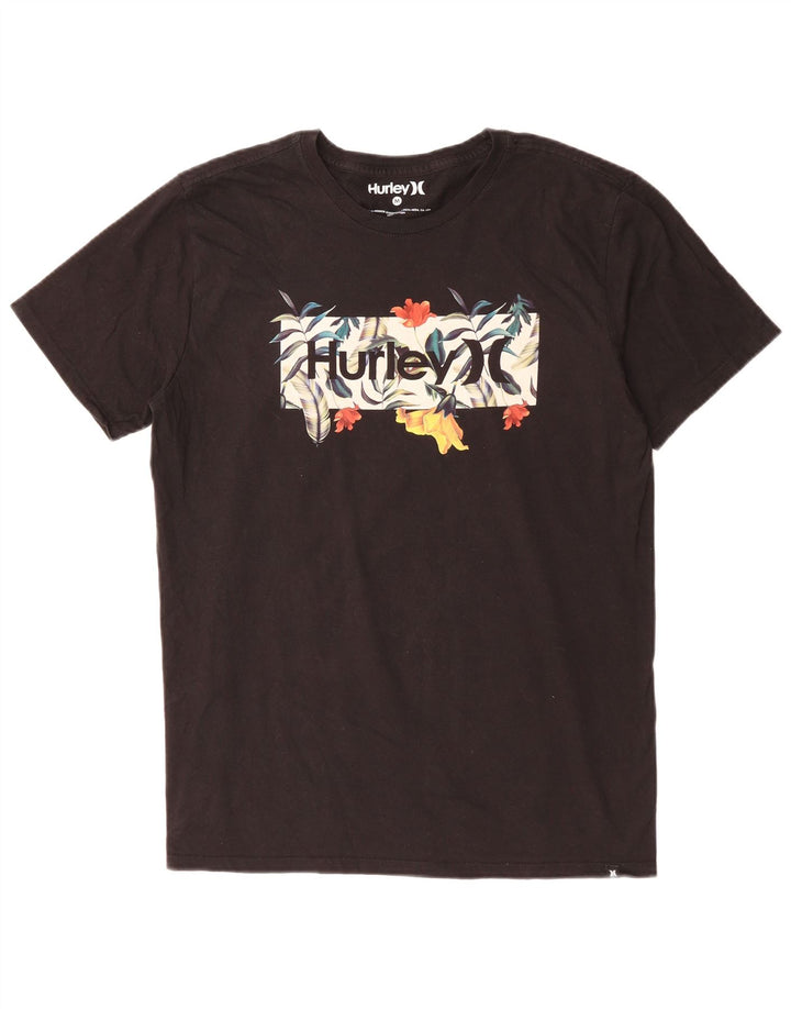Hurley T-Shirt Graphique Homme Noir Moyen Coton