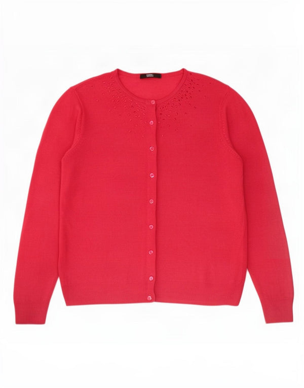Marks & Spencer Pull Cardigan Femme UK 14 Grand Acrylique Rose