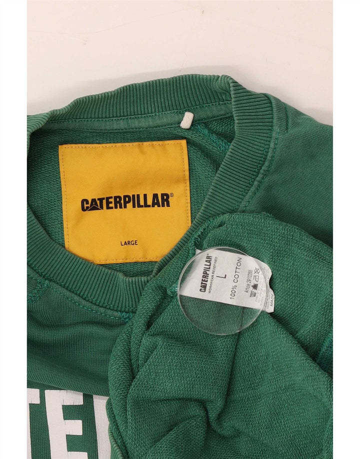 Caterpillar Sweat-shirt graphique pour homme en coton vert Taille L