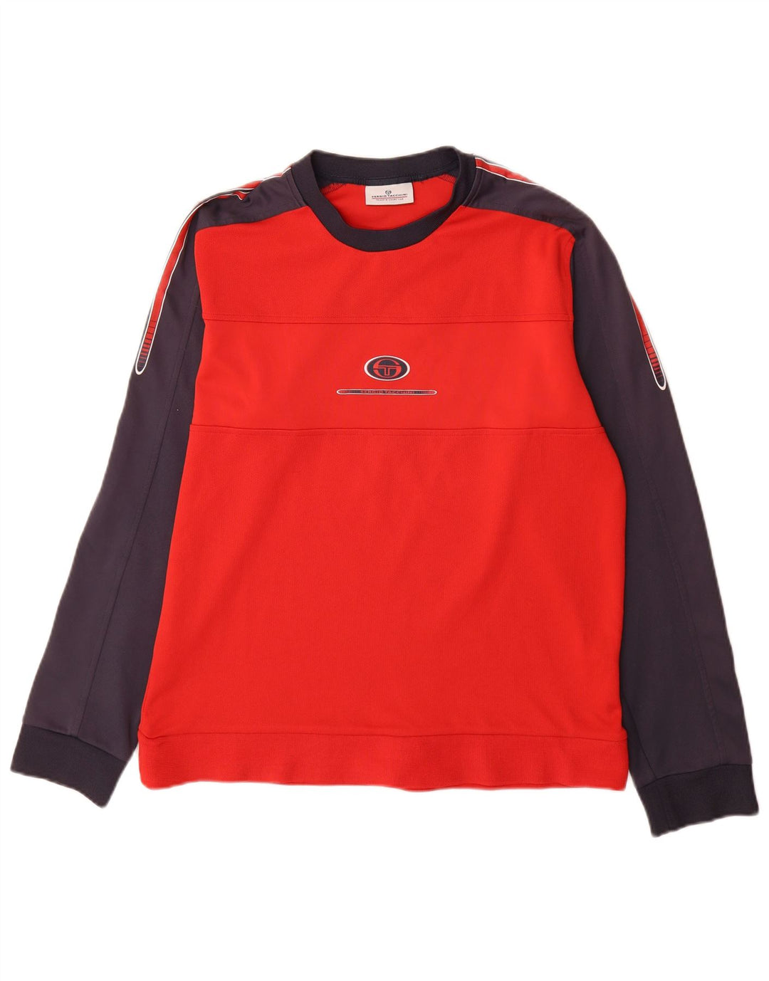 Sergio Tacchini Sweat-shirt graphique pour hommes, grand color block rouge