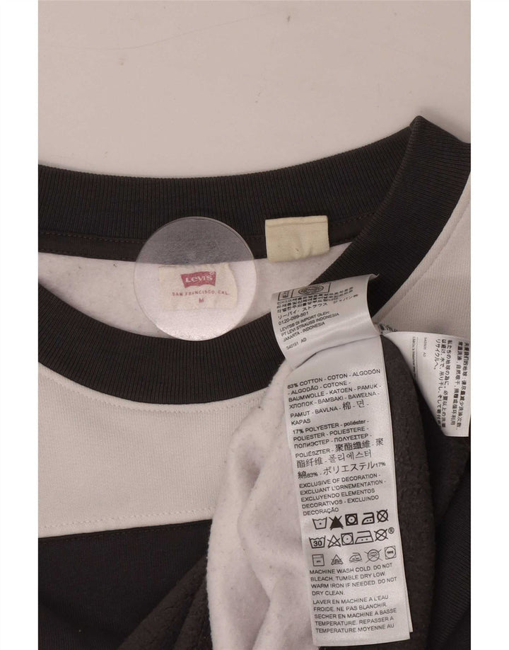 Levi's Sweat-shirt court surdimensionné pour femme UK 44 Medium Noir rayé