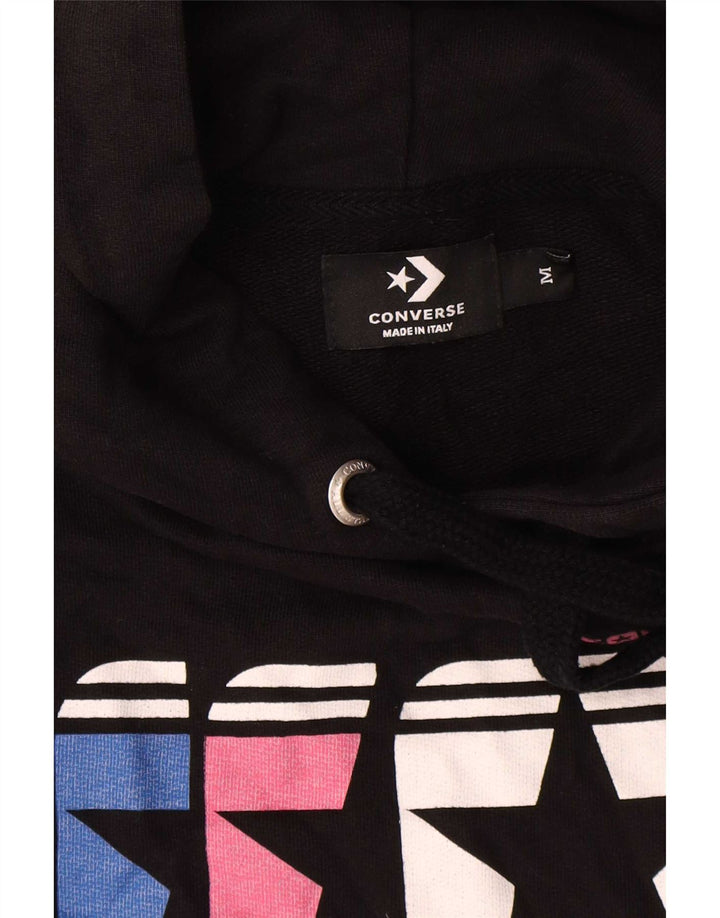 Converse Pull à Capuche Graphique Homme Noir Moyen Coton