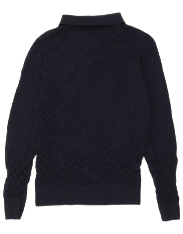 Massimo Dutti Pull Col Polo Homme Bleu Marine Moyen Laine