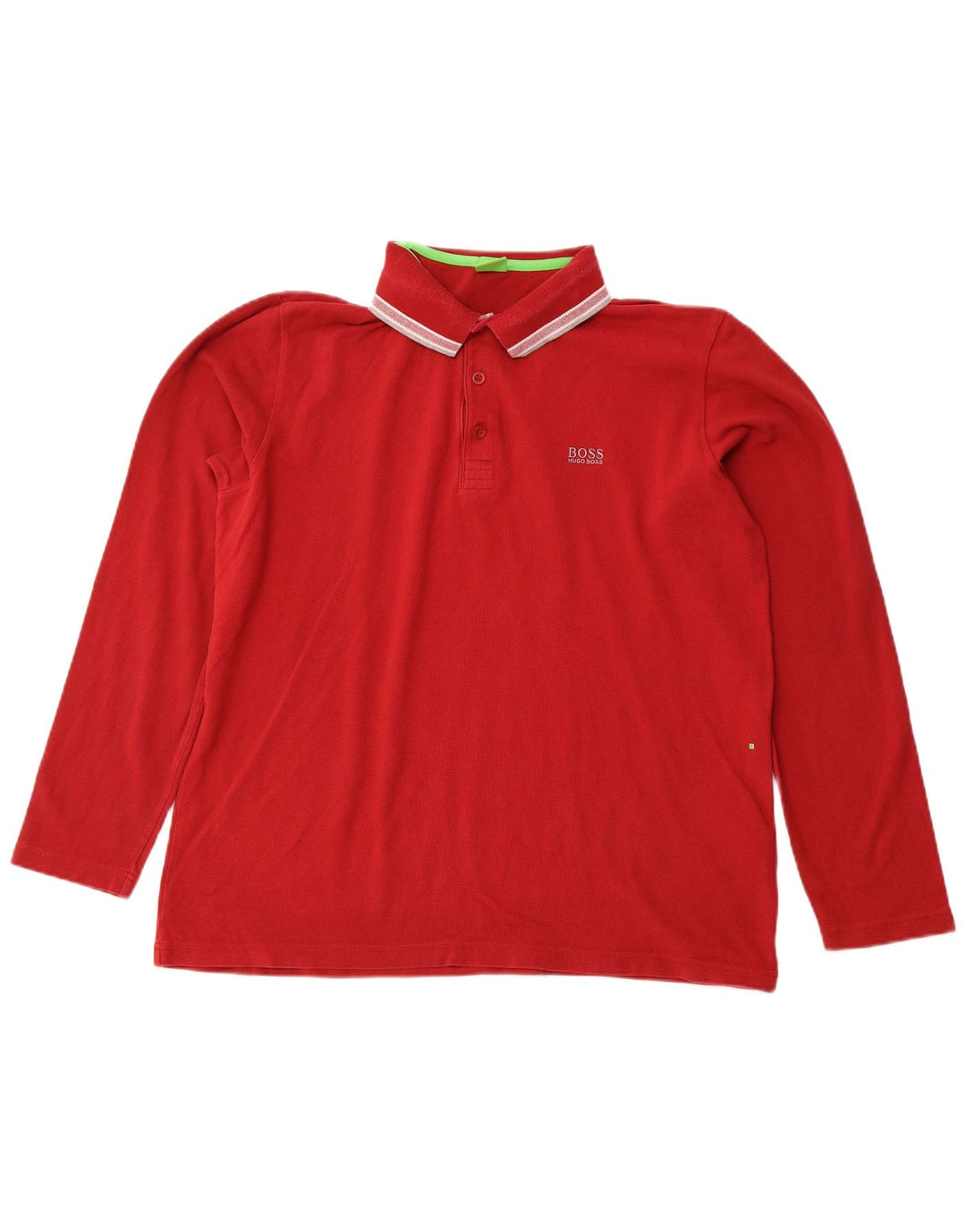 HUGO BOSS Polo à manches longues coupe moderne 2XL homme rouge coton