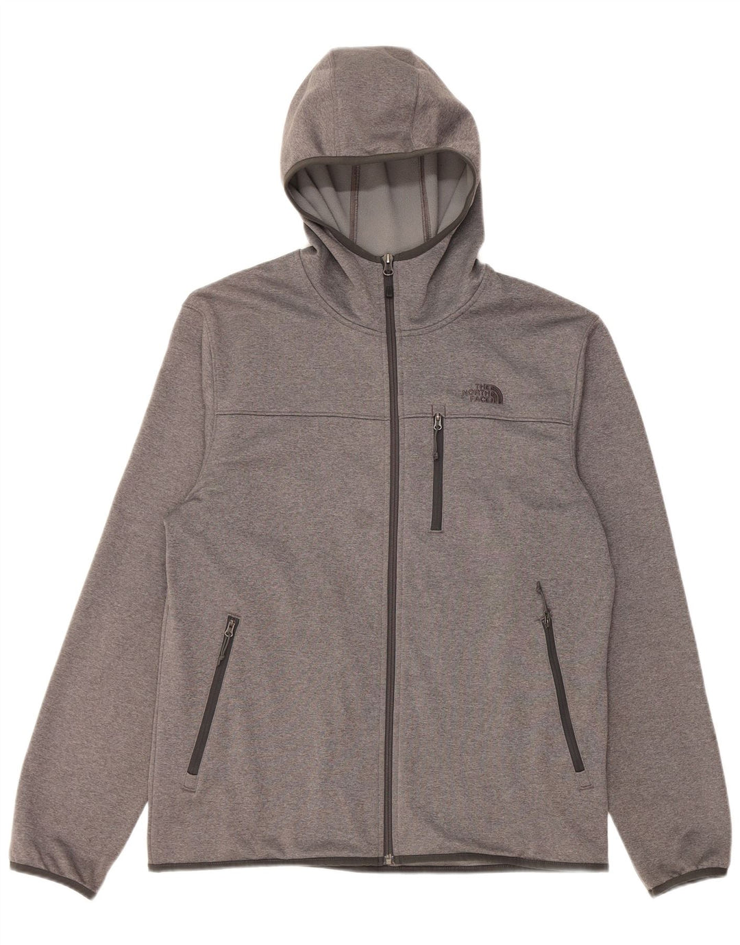 The North Face Pull à capuche zippé pour homme Large Gris Polyester