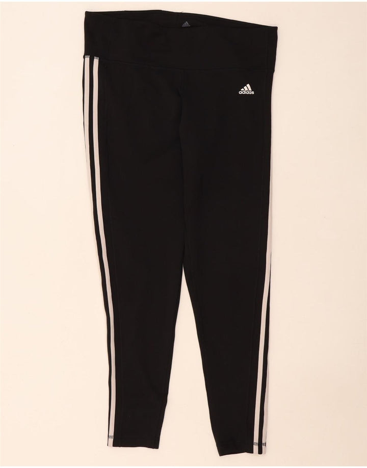 ADIDAS Femmes Climalite Leggings UK 20/22 XL Noir Polyester
