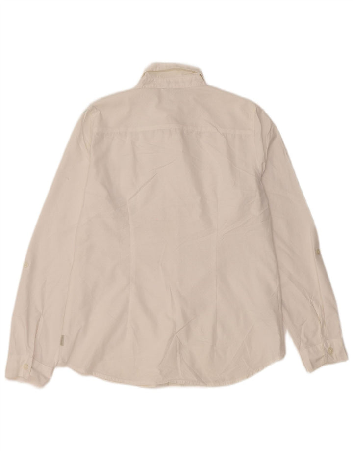 EDDIE BAUER Chemisier pour femme UK 10 Petit nylon tacheté blanc