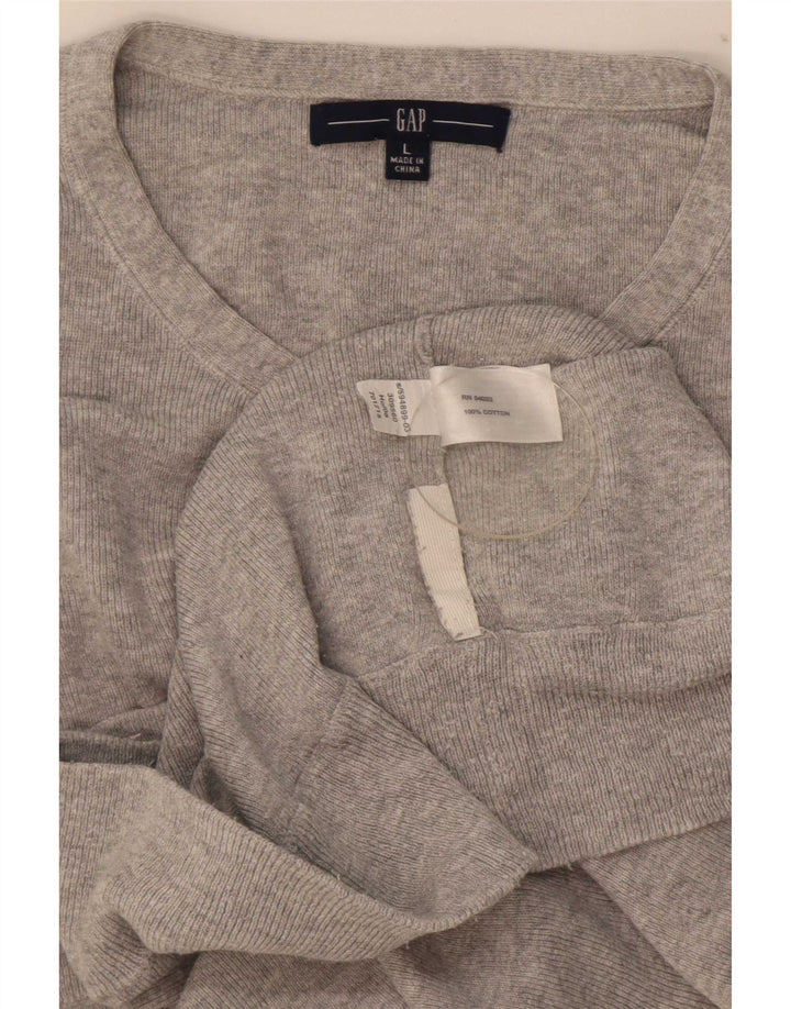 Gap Pull à volants pour femme avec col boutonné sur le devant UK 14 Grand coton gris