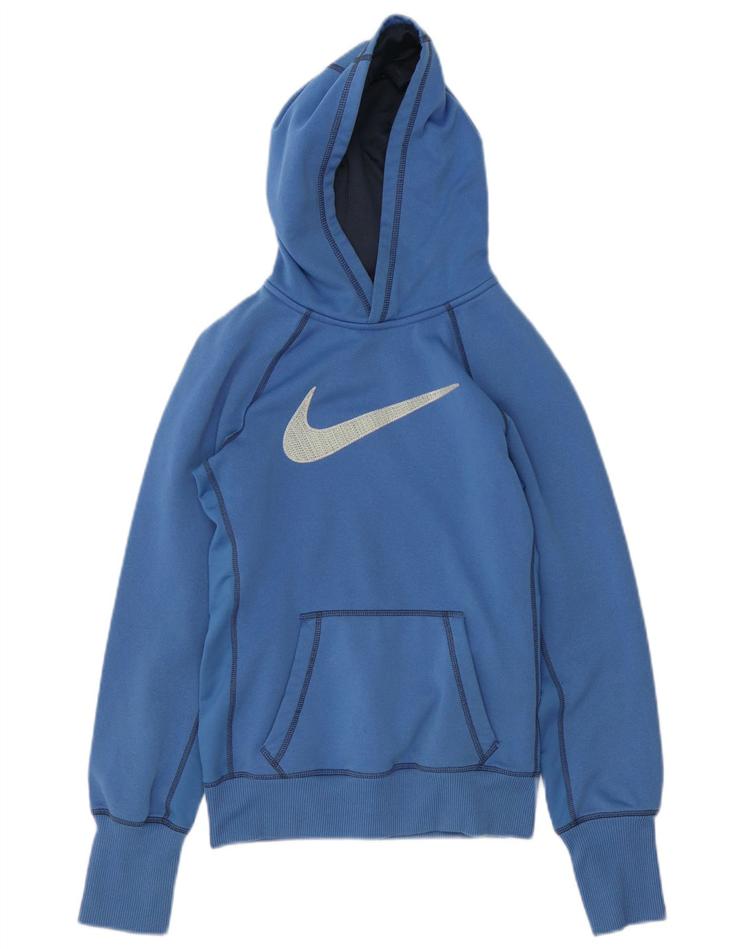 Nike Pull à capuche graphique pour femme UK 10 Petit Bleu Polyester