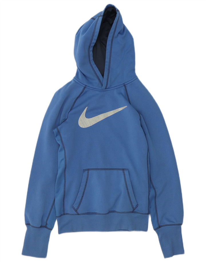 Nike Pull à capuche graphique pour femme UK 10 Petit Bleu Polyester