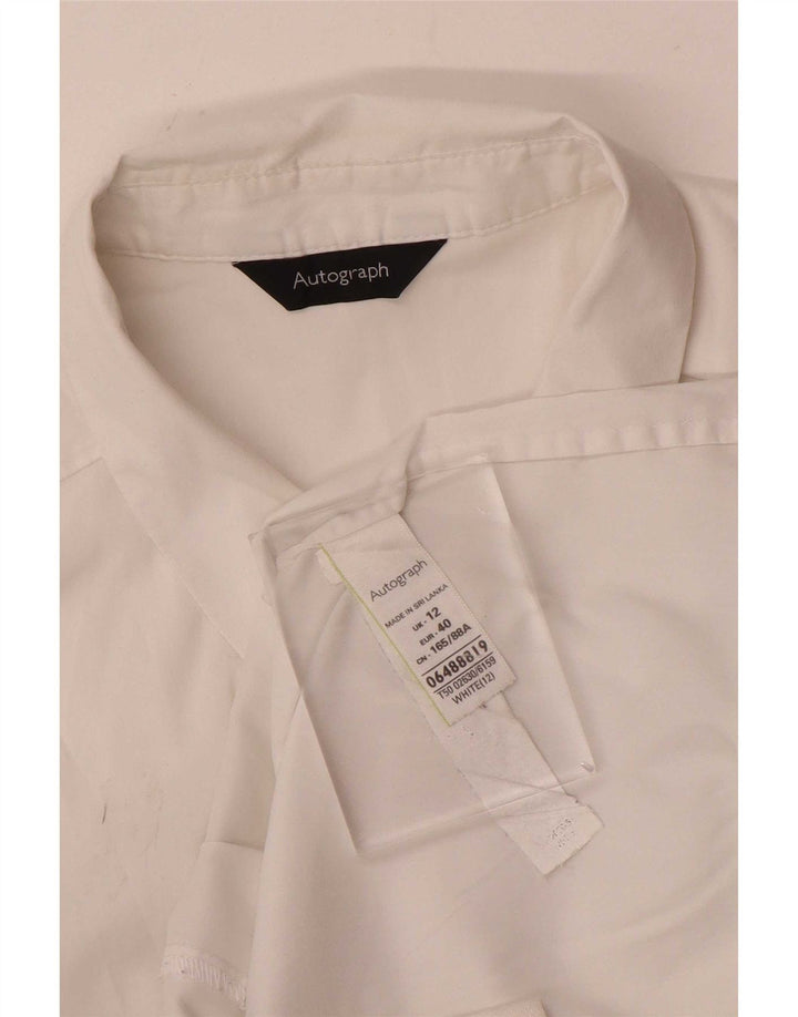 Marks & Spencer Chemise autographe pour femme UK 12 Coton blanc moyen