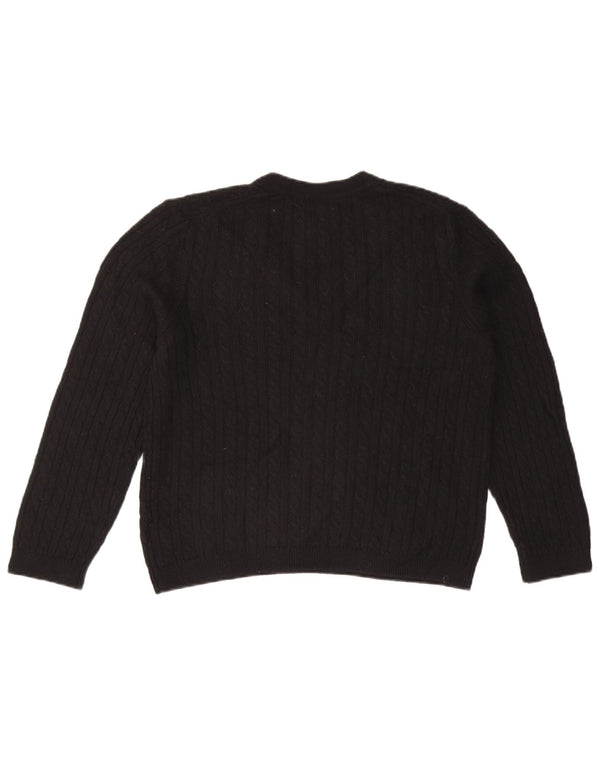 TOMMY HILFIGER Pull col en V pour femme UK 14 Nylon noir moyen