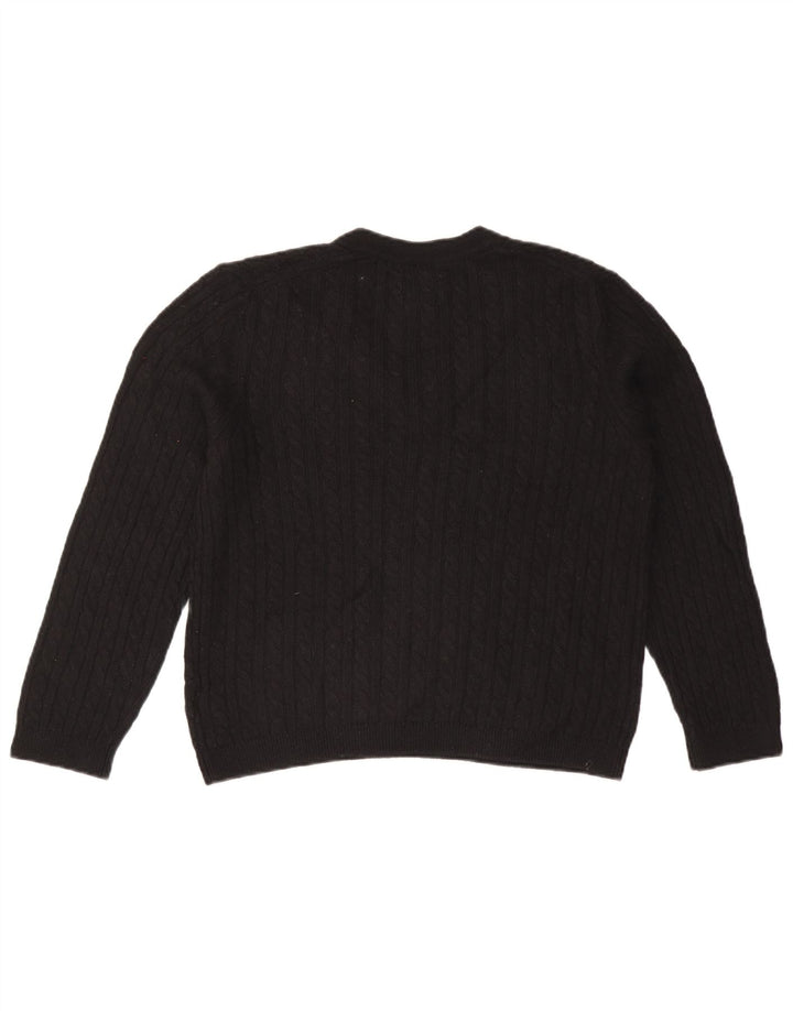 TOMMY HILFIGER Pull col en V pour femme UK 14 Nylon noir moyen