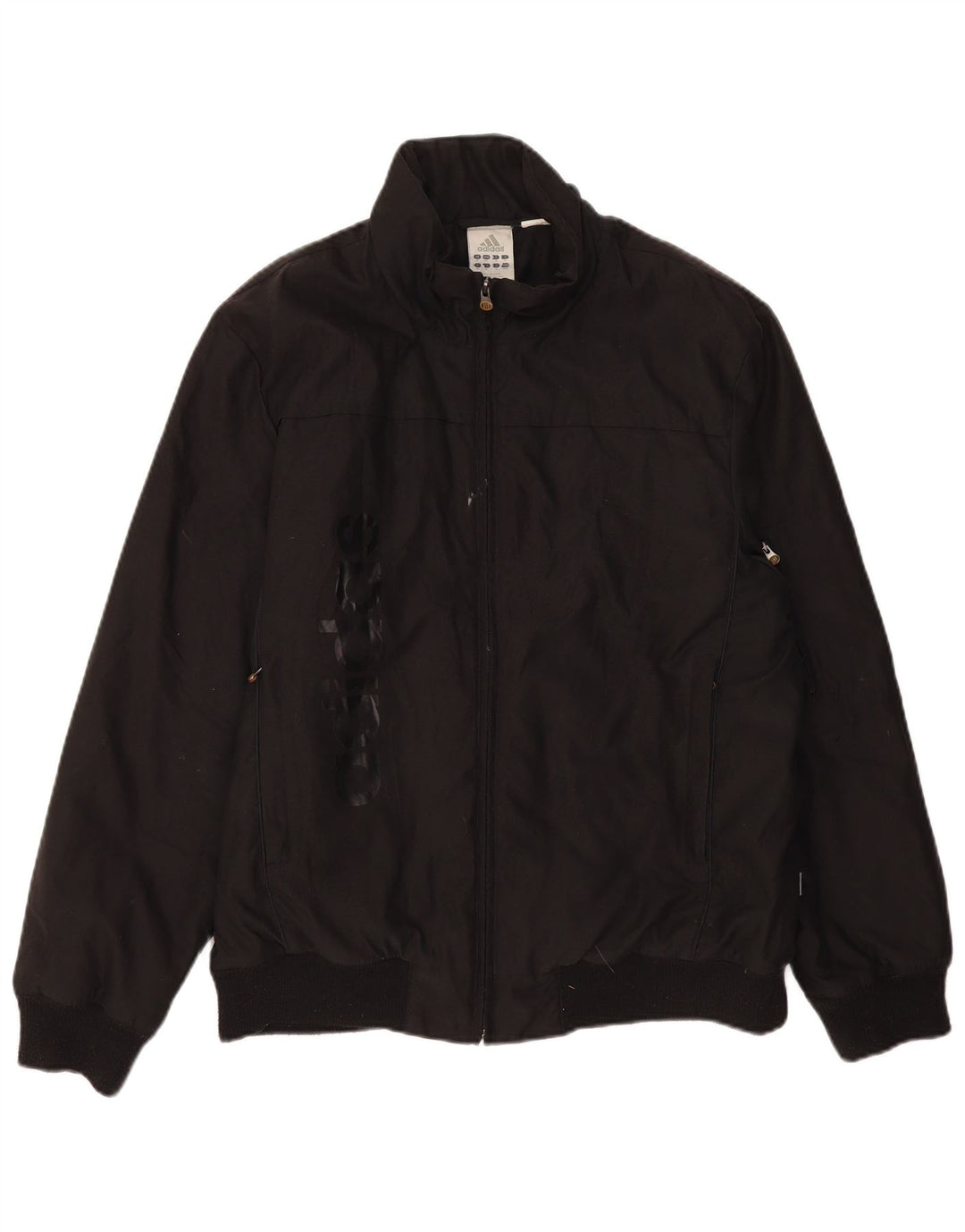 ADIDAS Veste Bomber Graphique Homme UK 38 Medium Noir Polyamide