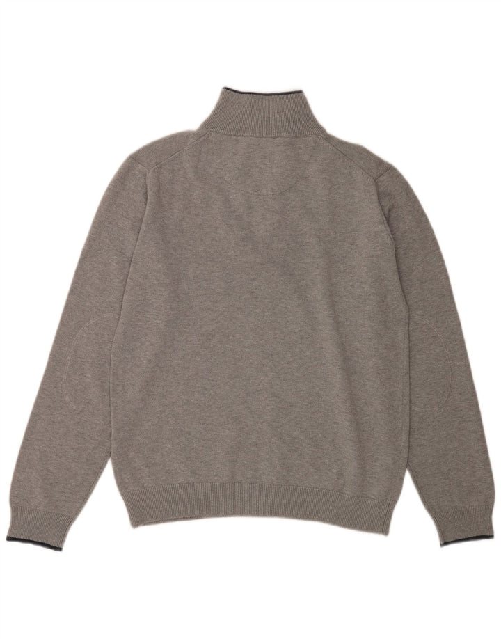 Gant Pull col zippé homme grand gris coton