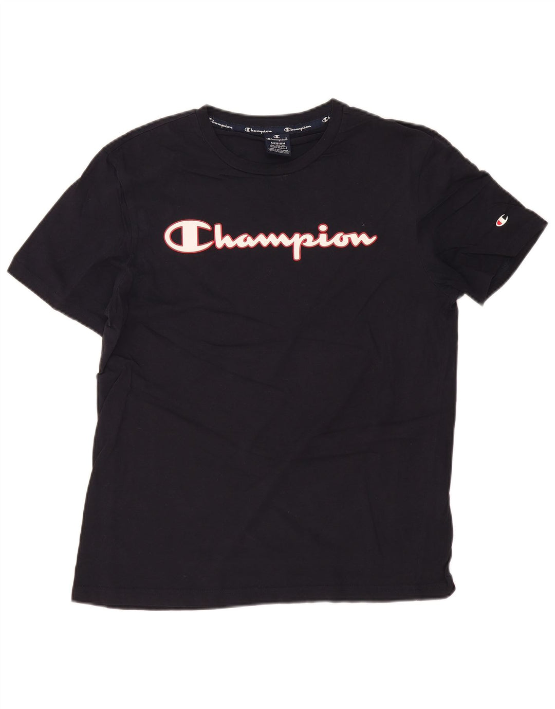 CHAMPION T-Shirt Graphique Homme Bleu Marine Moyen Coton