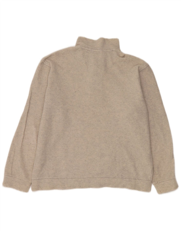 Lacoste Mens Button Neck Jumper Pull Taille 5 Grande laine mouchetée beige