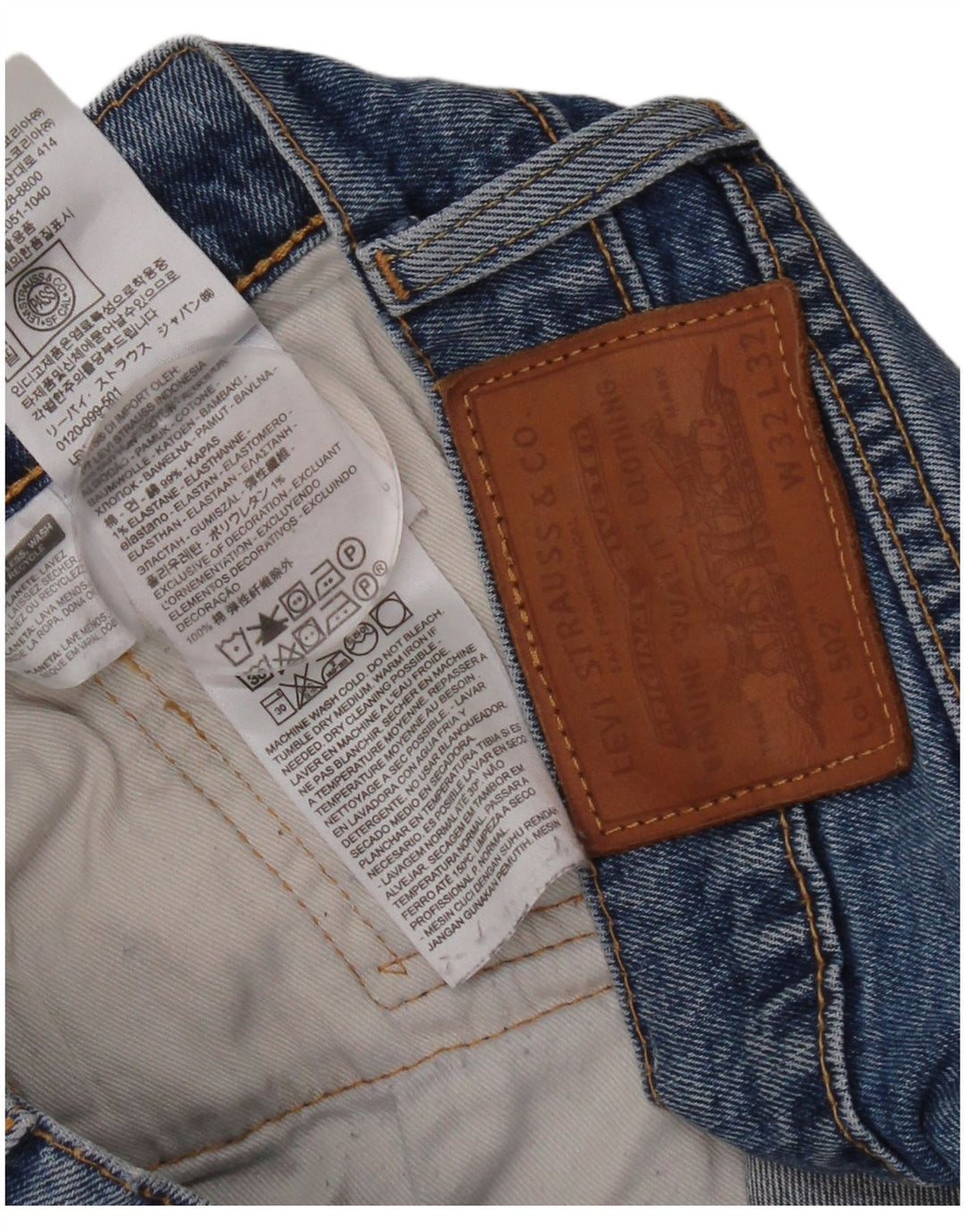 Levi's Jean Droit 502 Homme Bleu W32 L32 Coton
