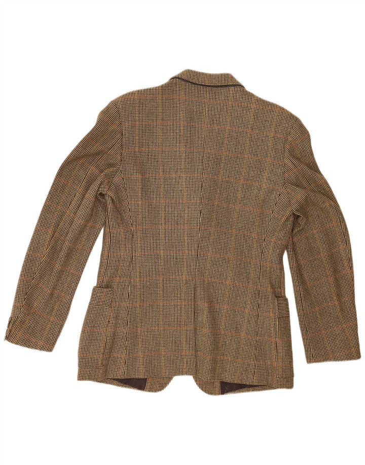 vintage Mens 3 Bouton Blazer Veste UK 38 Moyen Kaki Check